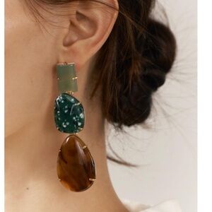ZARA NATURAL STONE DANGLE EARRINGS